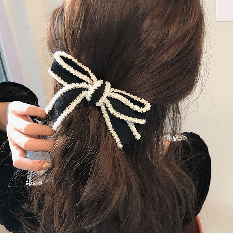 Best Super Nice White Edge Bow Headdress Ornament