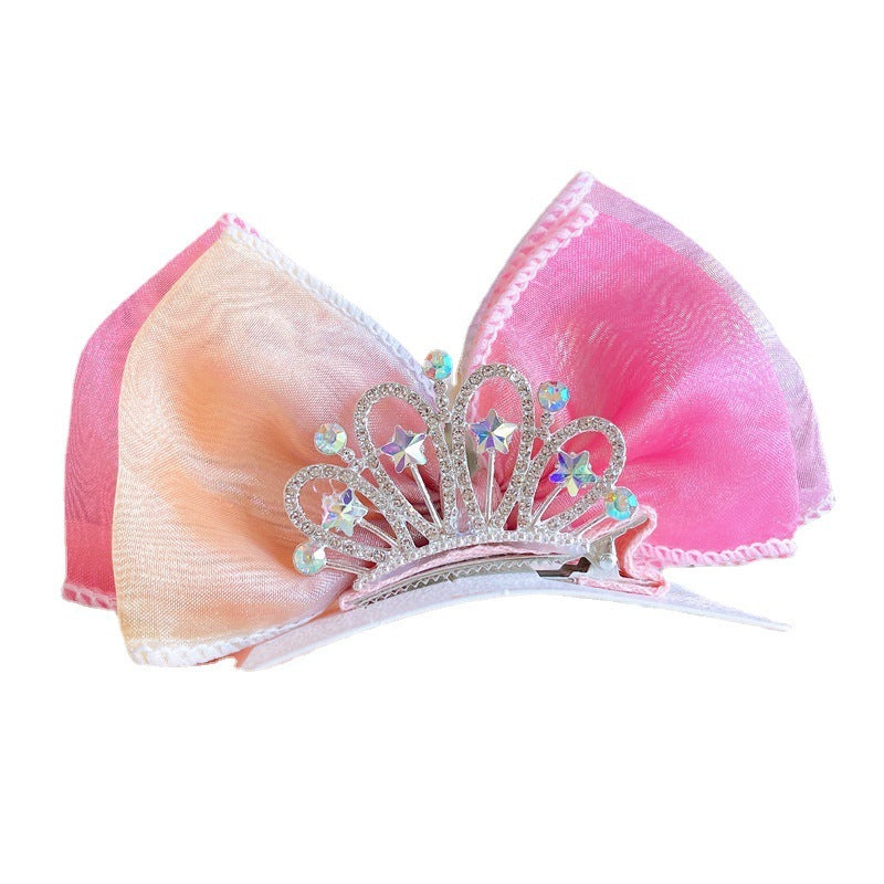 Children's Fashion Casual Lace Crown Bow Barrettes