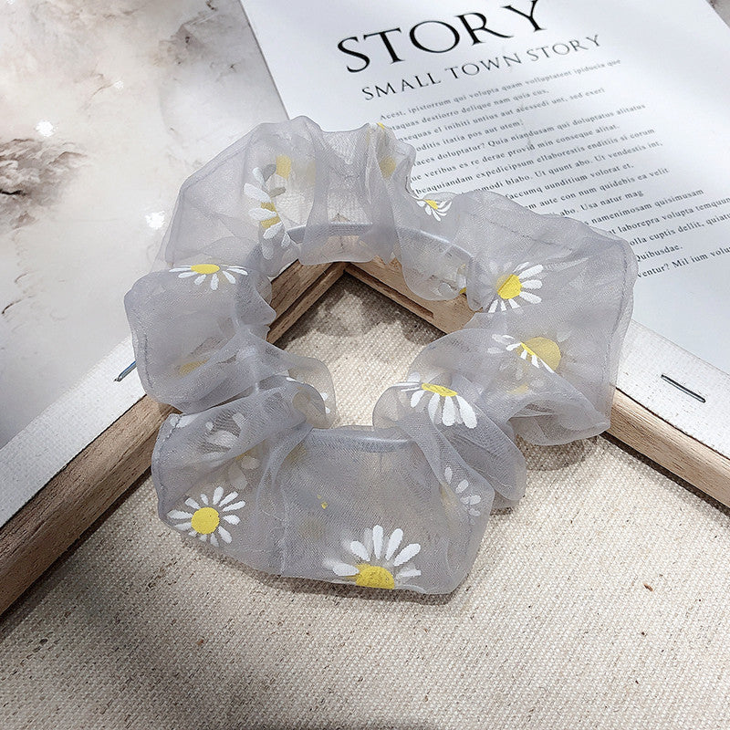Small Daisy Flower Large Intestine Hair Ring Hair Accessories Forest Girl