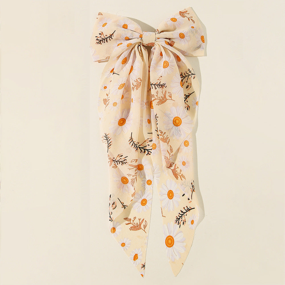 French Chiffon Bow Ribbon Hair Clip