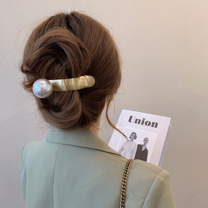 Metal Pearl Barrettes Back Head Shark Clip Hairware