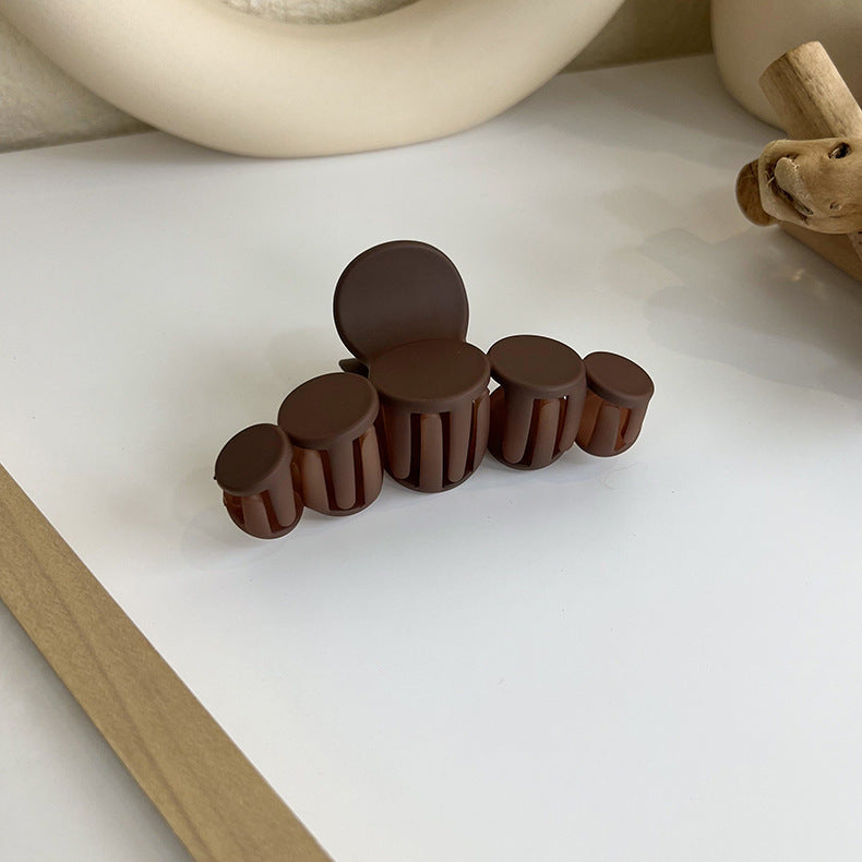 Brown-colored Back Of The Head Large Plate Hair Clip