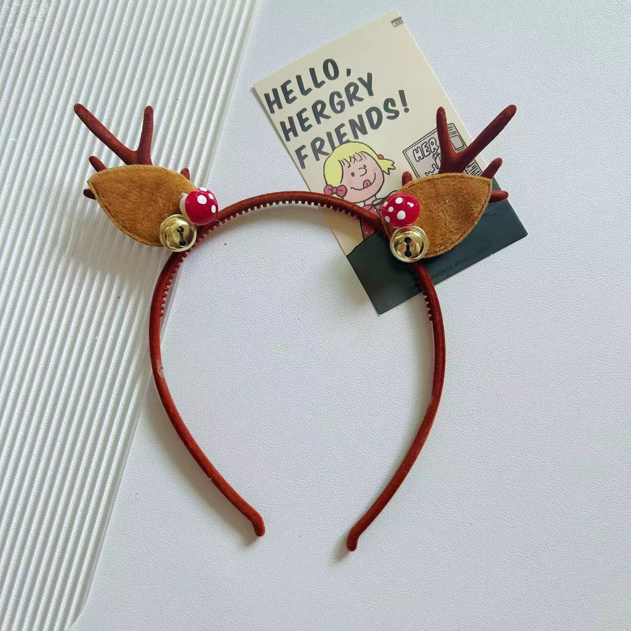 Bowknot Hairpin Cute Headwear Cartoon Cloth Bell Elk Snowflake Christmas Tree Barrettes Suit
