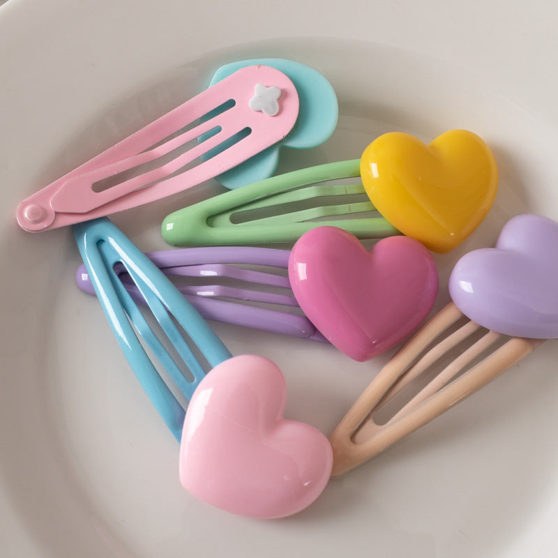Dopamine Color-blocking Barrettes Sweet Girl Heartbreak Hair Clip