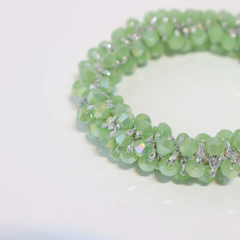 Bracelet Color Crystal Hair Ring Simple Pearl Rubber Band Cute Headwear Braided Head Rope