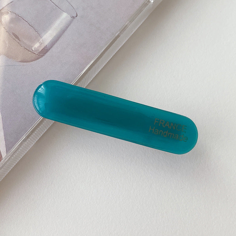 Female Color Oval Acetate Hair Clip Bar Shaped Clip
