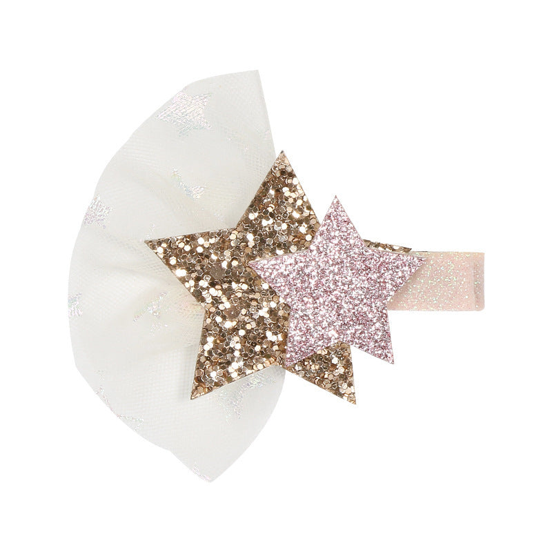 Children's Glitter Bow Star Decorative Hair Clip