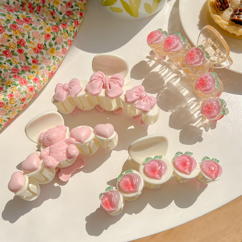 Women's Transparent Cute Sweet Cream Gum Hair Clip