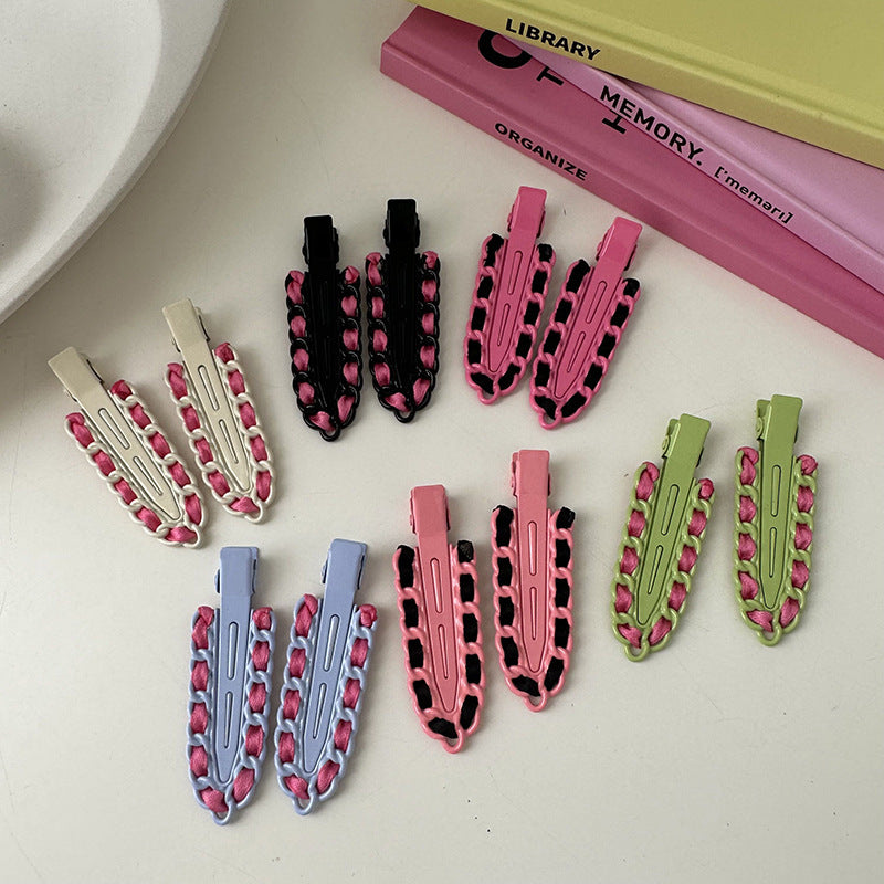 Dopamine Hair Accessories Barrettes Metal Traceless Clip Color Advanced Sense Small Hairpin Bang Side Clip Headdress