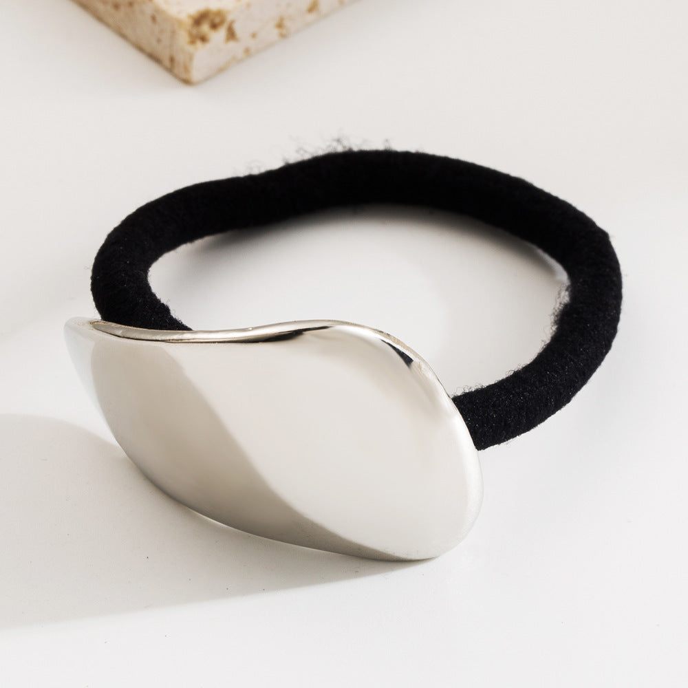 European And American Metal Glossy Surface Elastic Hair Ring
