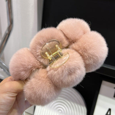PINRex Rabbit Hair Ball Clip Large Hairpin Headwear