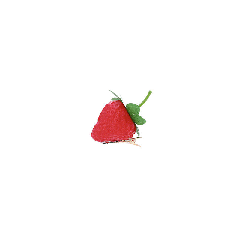 Cute Simulation Stereo Strawberry Barrettes Female Funny Quirky