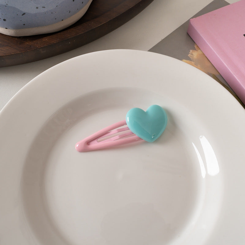 Dopamine Color-blocking Barrettes Sweet Girl Heartbreak Hair Clip