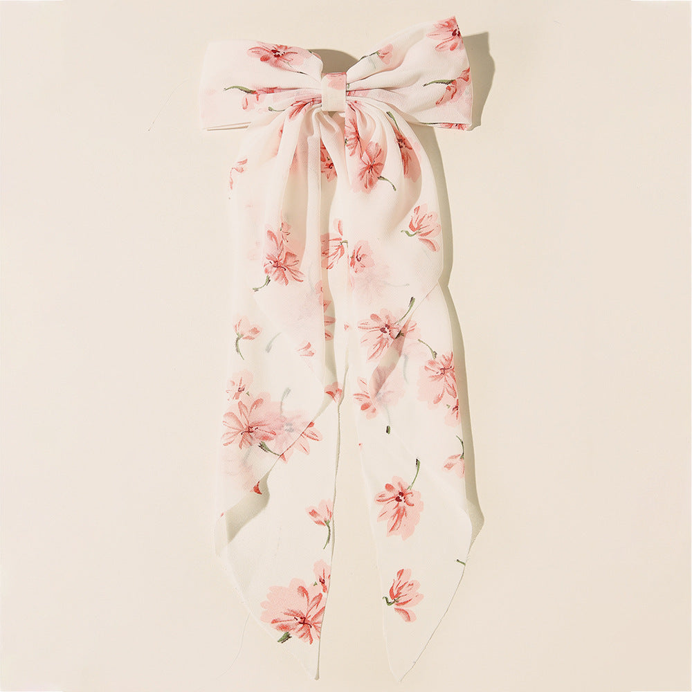 French Chiffon Bow Ribbon Hair Clip