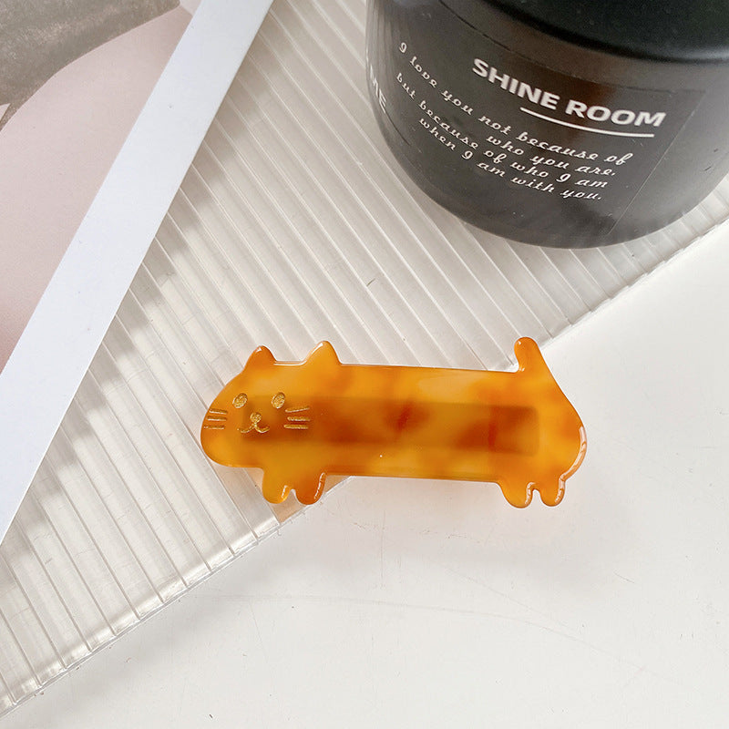 Acetate Plate Cute Tricolor Cat Hair Clip