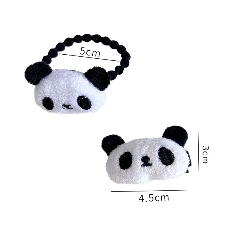 Cute Panda Barrettes Hair Ring Fashion Ornament