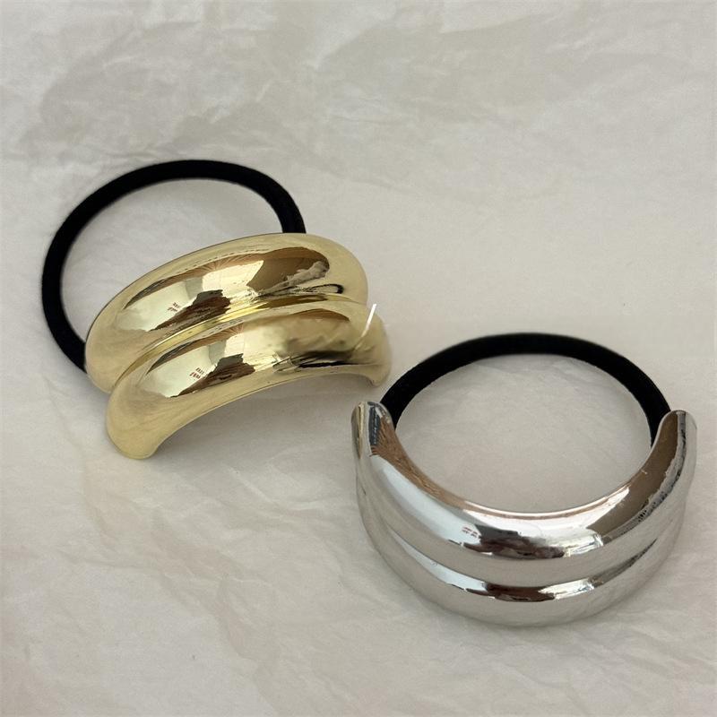 Special-interest Design Personality Alloy Concave-convex Elastic Hair Ring Versatile Cold Geometric Retro Temperament Headband