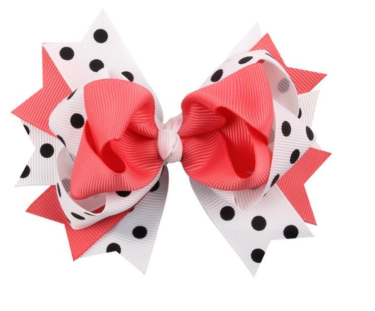 Children's Printed Dot Bow Hair Clip