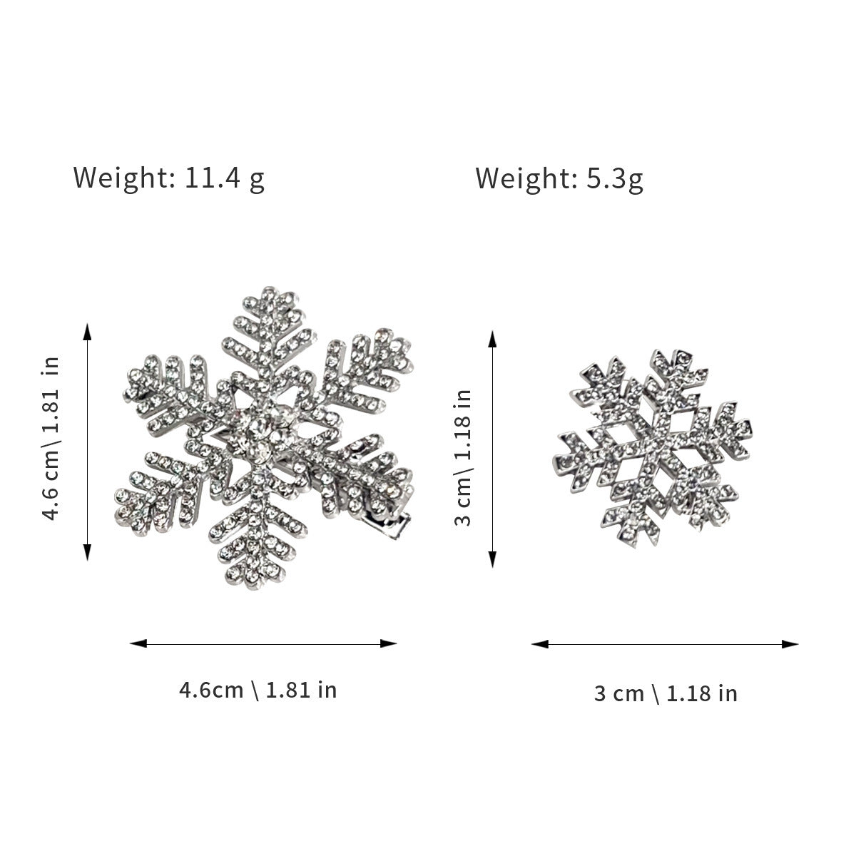 Sweet Rhinestone Snowflake Barrettes Female Pearl