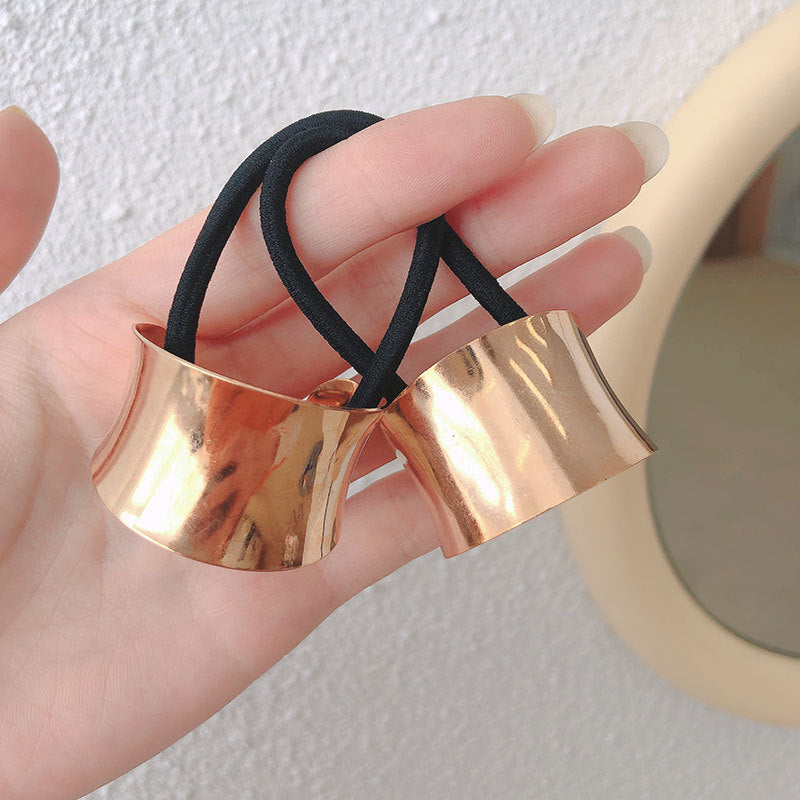 Elegant Metal Horse Tail Buckle Hair Ring Female Headwear Hair Ring