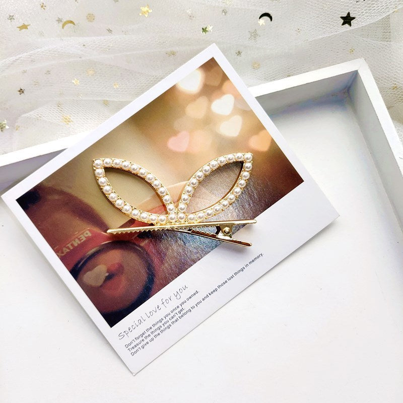 Women's Fashion Rhinestone Stereo Rabbit Ears Barrettes
