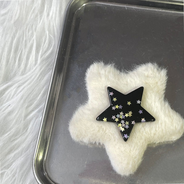 Big Flurry Sparkle Stripe Black Blue Red Green Star Hair Clip