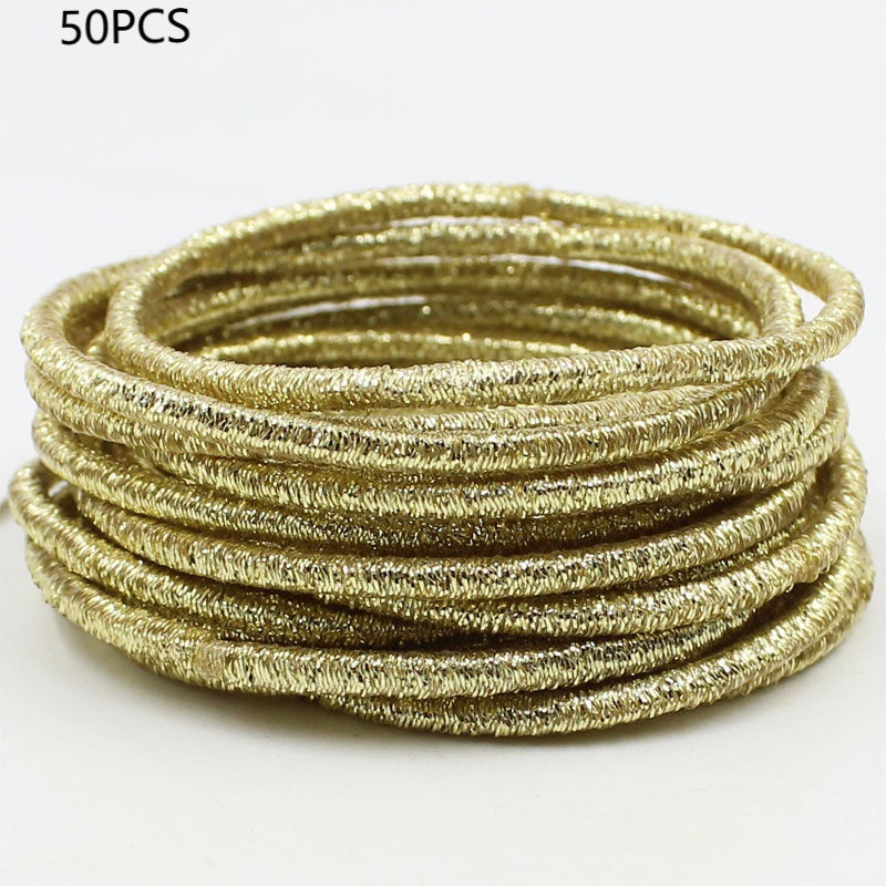 Fine Gold Silver Shiny Hair Ring Product Hang Rope Accessories Headdress