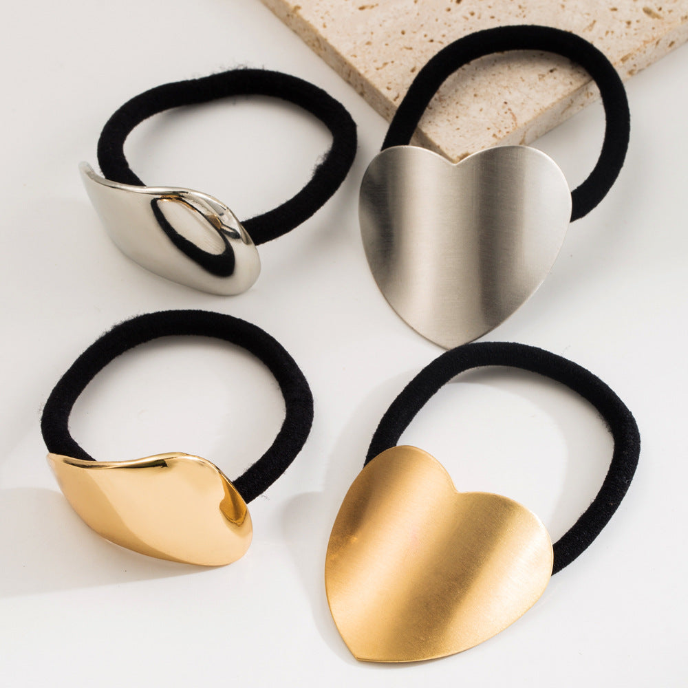 European And American Metal Glossy Surface Elastic Hair Ring