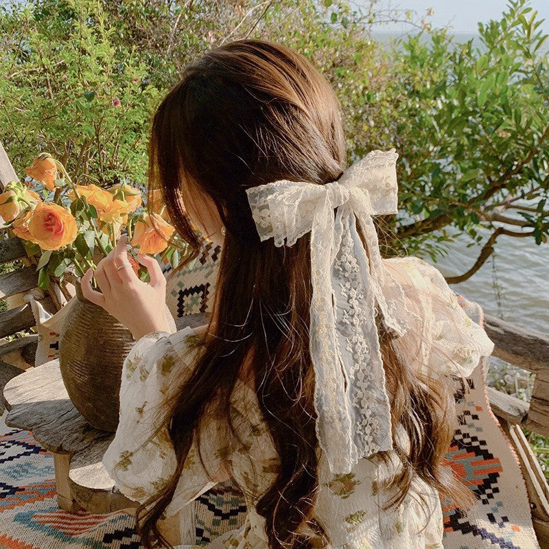 Female Sweet Desire Mesh Bow Hair Clip