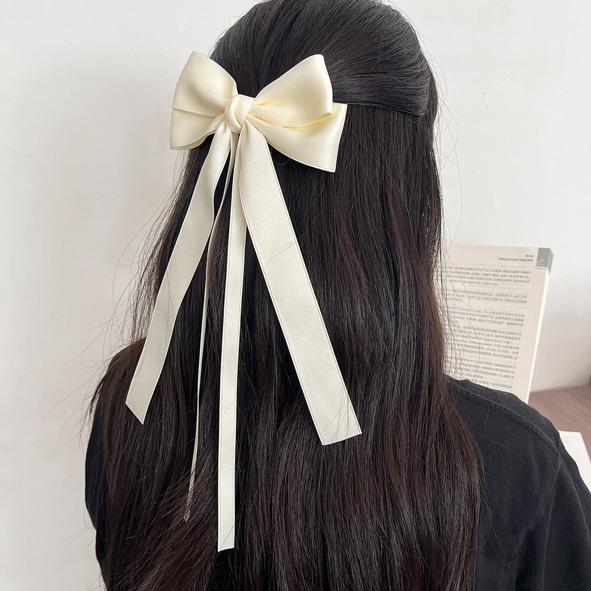 Best Sweet Solid Color Ribbon Bowknot Barrettes