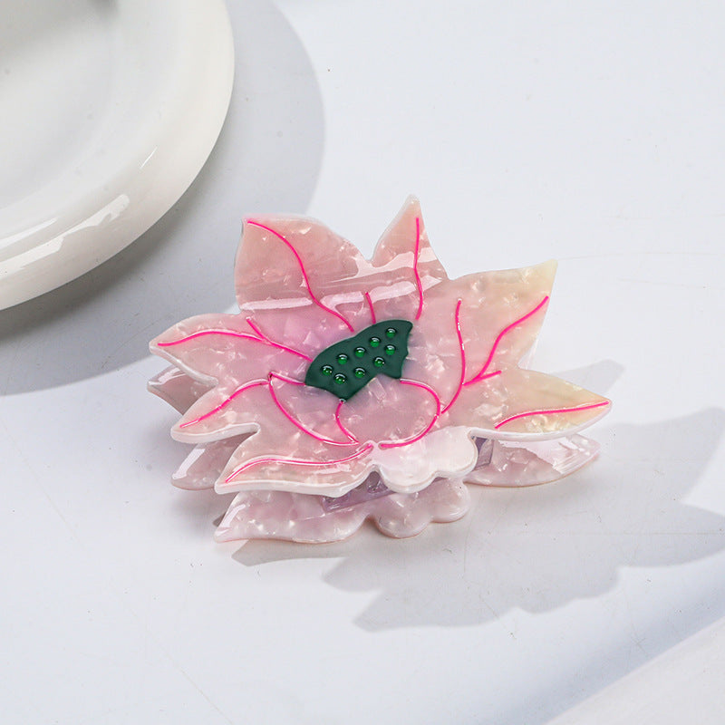 High Stylish Textured Creative Lotus Shark Catch Barrettes