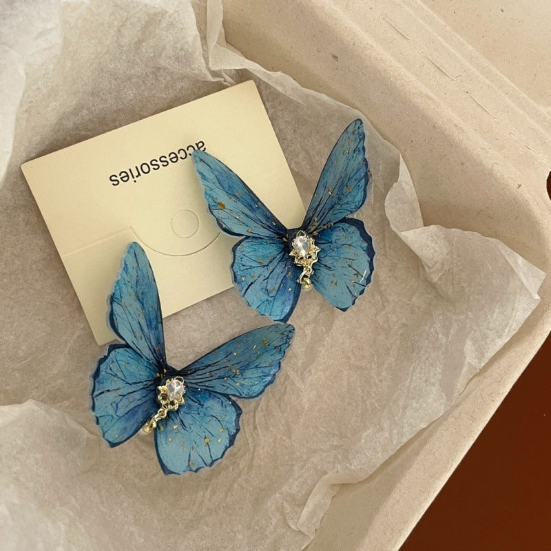 Ice Blue Butterfly Barrettes Female
