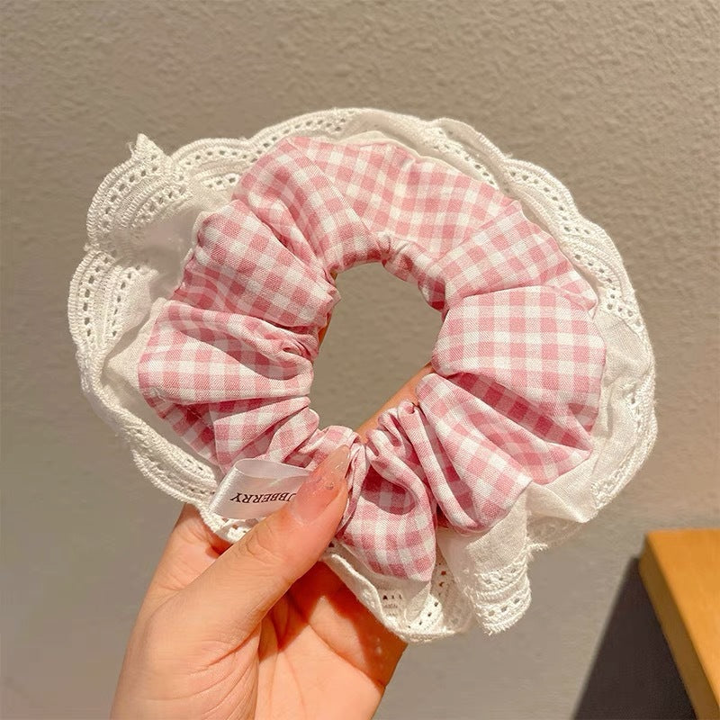 Summer Super Fairy Sweet Lace Large Intestine Hair Ring