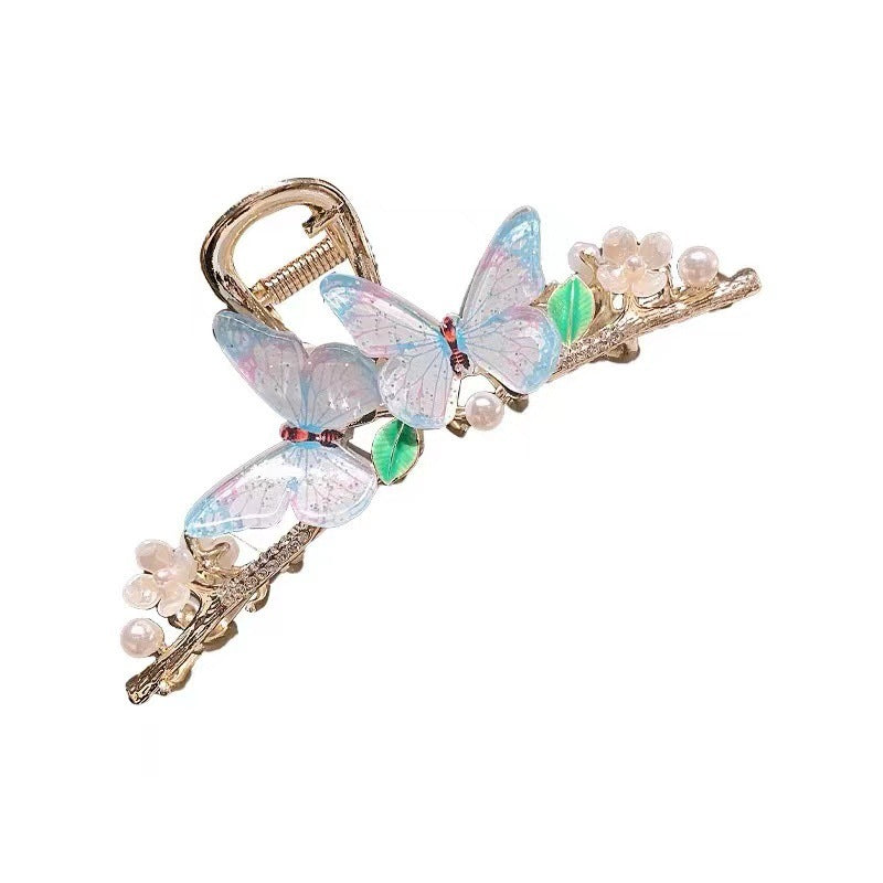 Best Summer Elegant Pearl Butterfly Large Grip New High Sense Internet Influencer Hair Clip