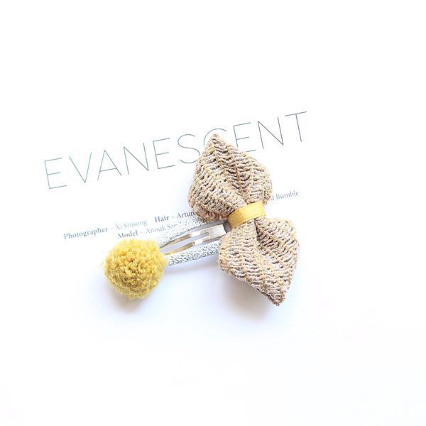 Children's Parent-child Hair Ball Cotton And Linen Bow Hairpin Princess BB Clip