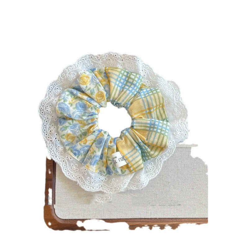 Canary Rose Yellow Floral Large Intestine Hair Ring