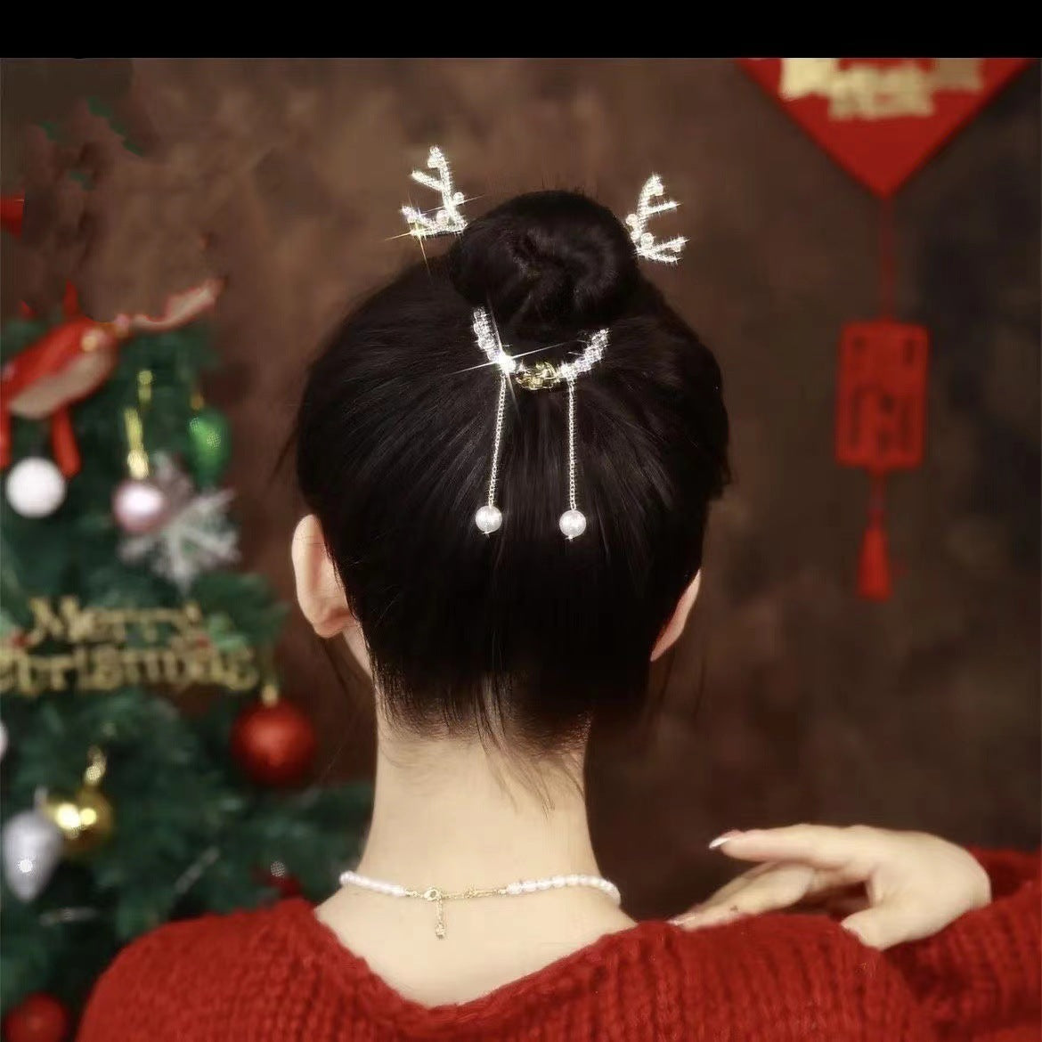 Christmas Headwear Elk Hair Clip Antlers Of The Forest Are Cute