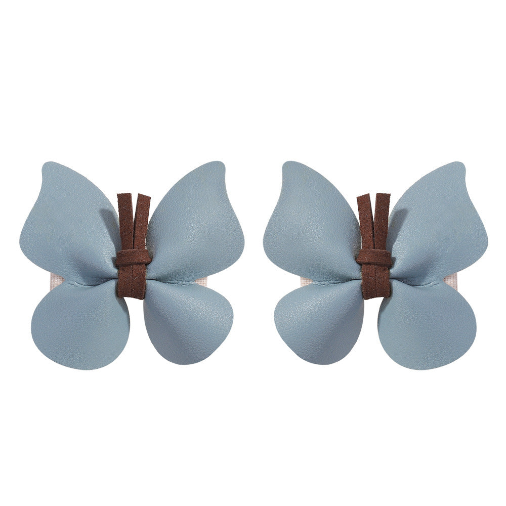New PU Leather Butterfly Full Bag Clip Children's Barrettes