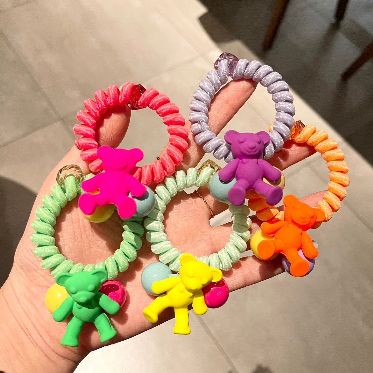 Bear Hair Ring Cute Girl Ponytail Ball Head Rope Rubber Band Girl