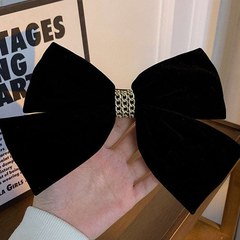 Vintage Velvet Rose Bow Hair Clip