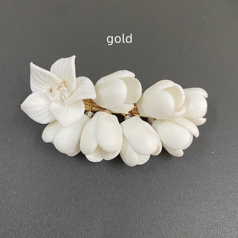 Wedding Bridal Headwear Hair Clip Pastoral Ceramics