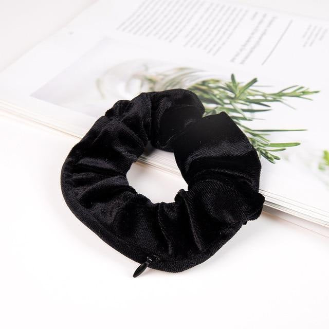 Invisible Zipper Suede Large Intestine Hair Ring