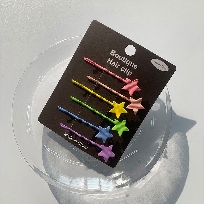 DIY Candy Color Hair Clip Cute Girl Butterfly Five-pointed Star
