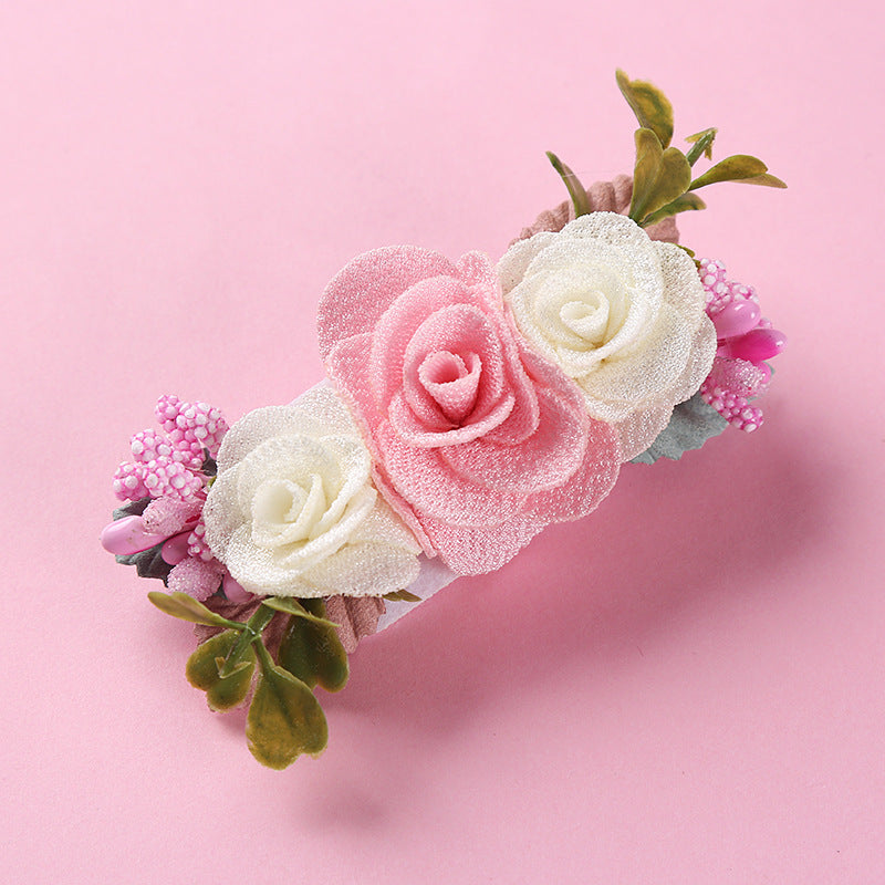 New Three-dimensional Flower Children's Pearl Hair Clip