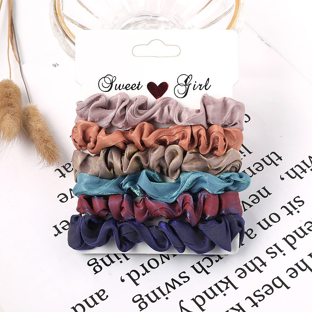 Simple Fabric Large Intestine Hair Ring Candy Color Hair Rope Large Intestine Ring Set