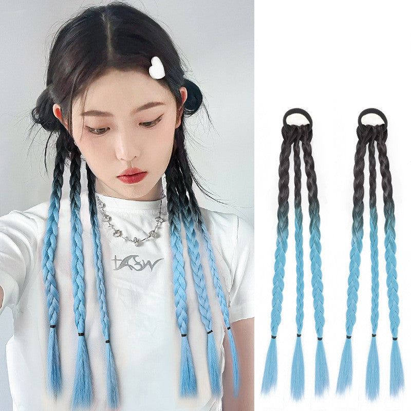 Women's Ponytail Sweet And Cool Hair Ring Wig Boxing Braids