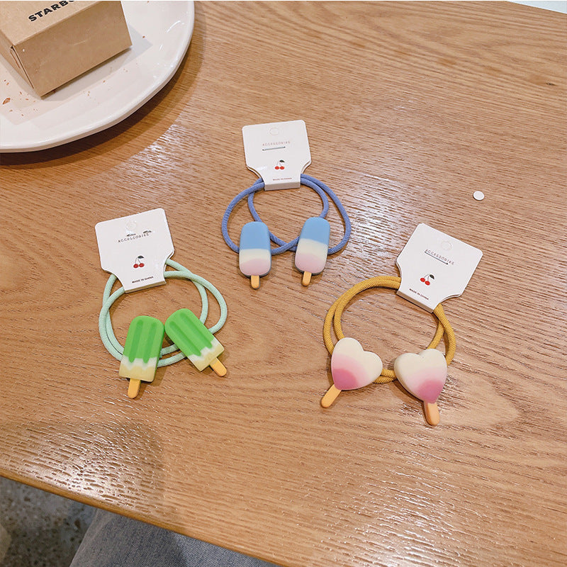 Cute Ice Cream Hair Ring Children Love Ice Cream Simulation Food