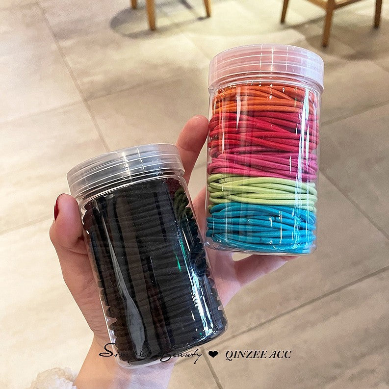 Candy Small Rubber Band High Elastic Leather Case Basic Hair Ring Simple Tie-up Hair Head Rope