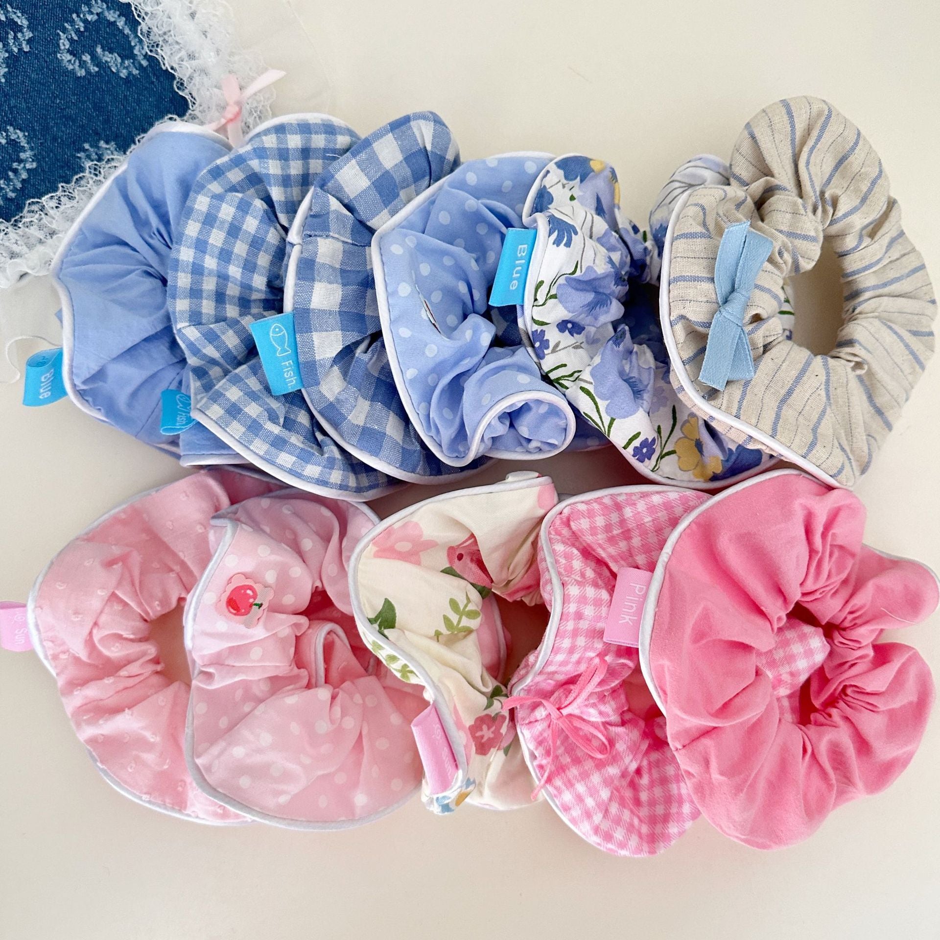 Sweet Floral Plaid Large Intestine Hair Ring Stripe Hair Ring Hair Rope Hair Accessories