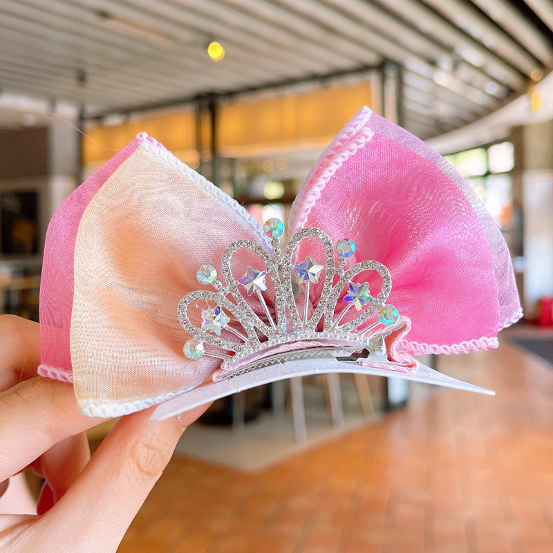 Children's Fashion Casual Lace Crown Bow Barrettes